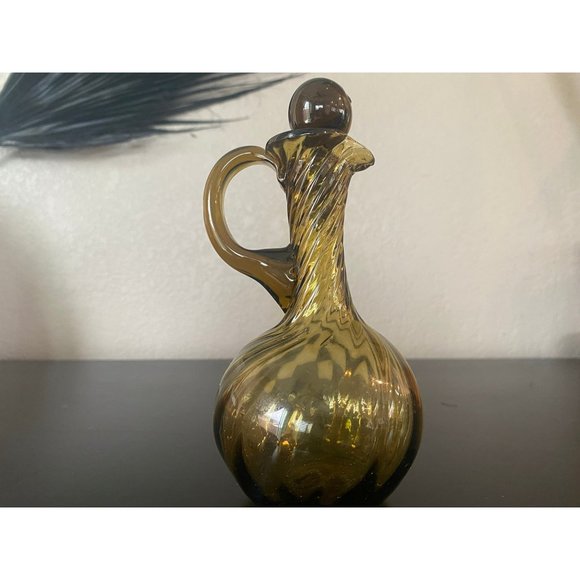 Vintage Cruet Set Handblown, Made in Spain, Oil - Picture 7 of 9